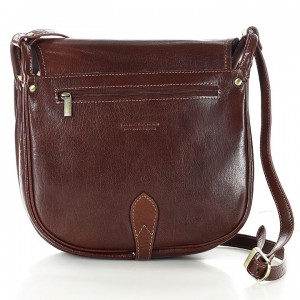 Kleine crossbody tasche für damen aus italienischem Leder. Schwarz & Braun